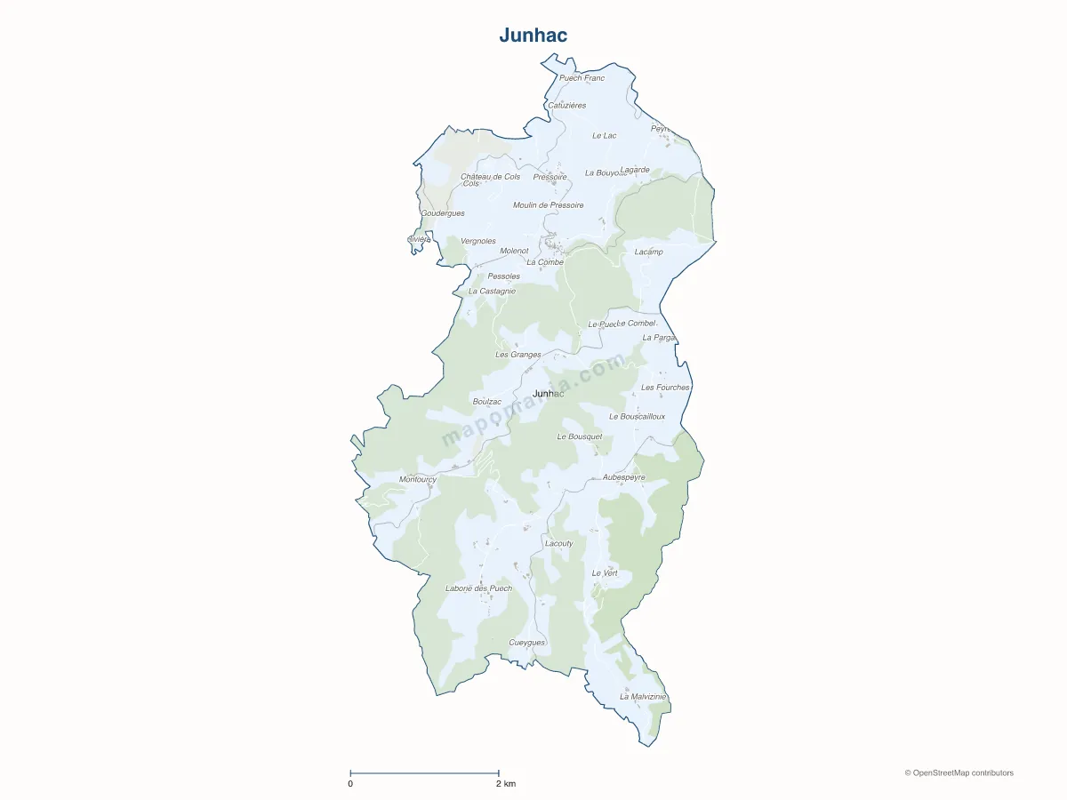 Carte de Junhac à personnaliser