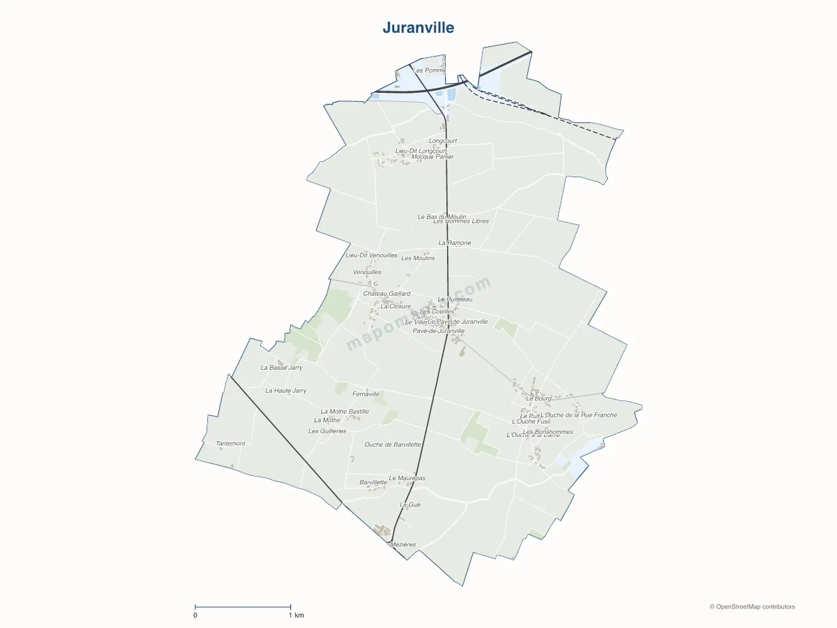 Carte de Juranville à personnaliser