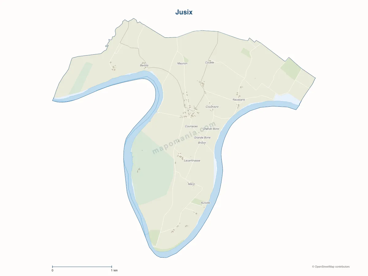 Carte de Jusix à personnaliser