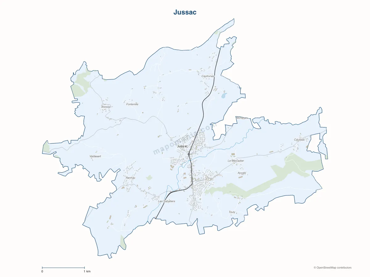Carte de Jussac à personnaliser