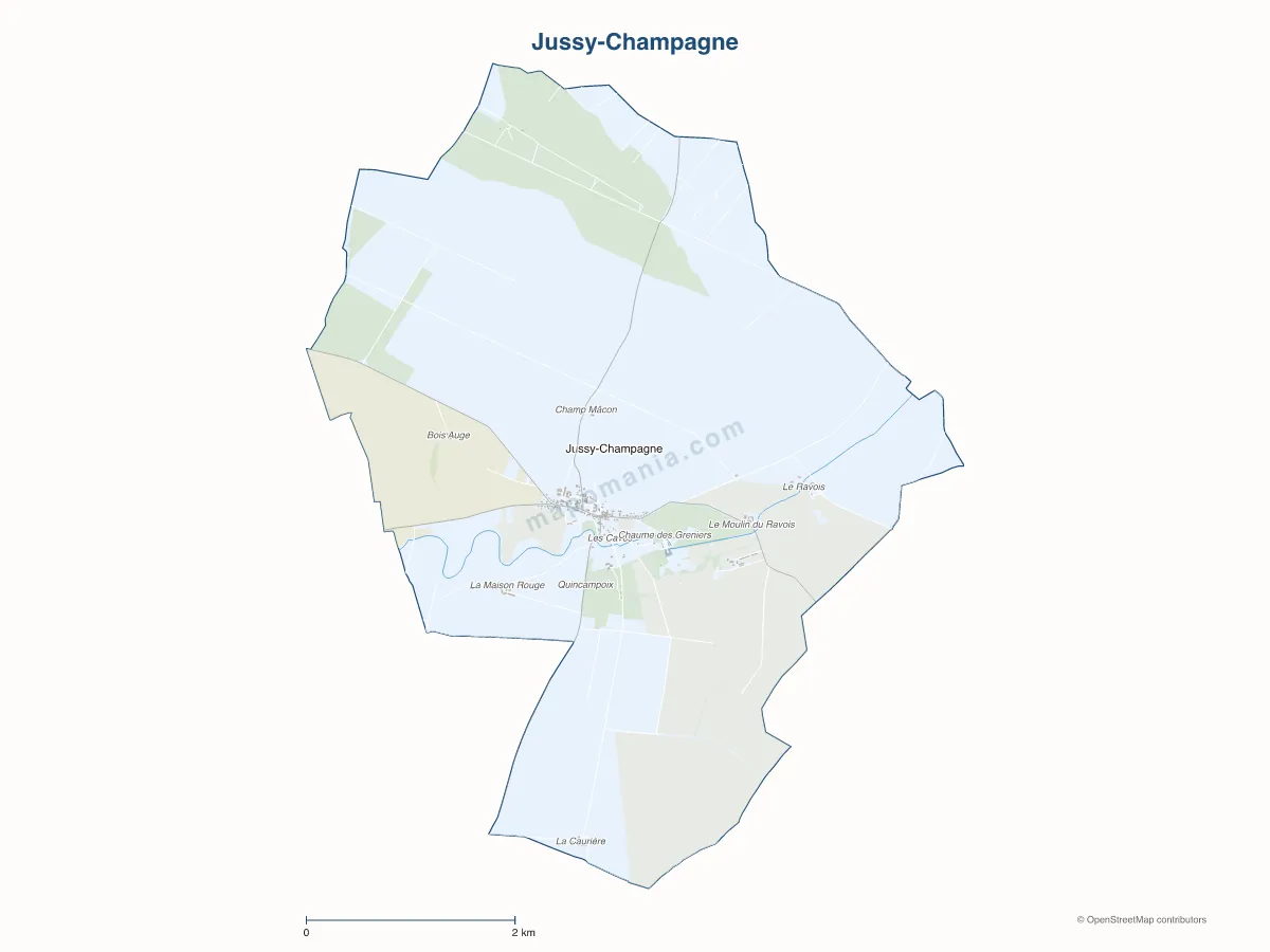 Carte de Jussy-Champagne à personnaliser