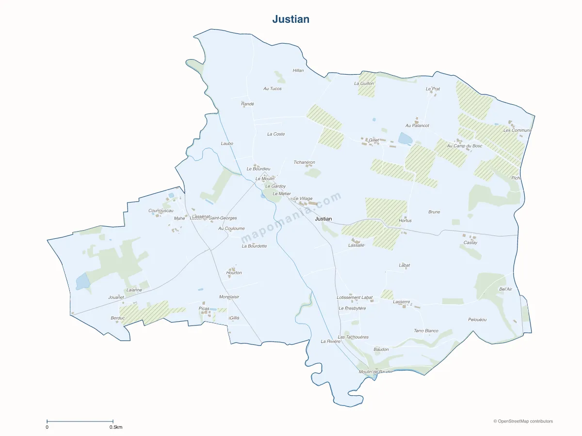 Carte de Justian à personnaliser