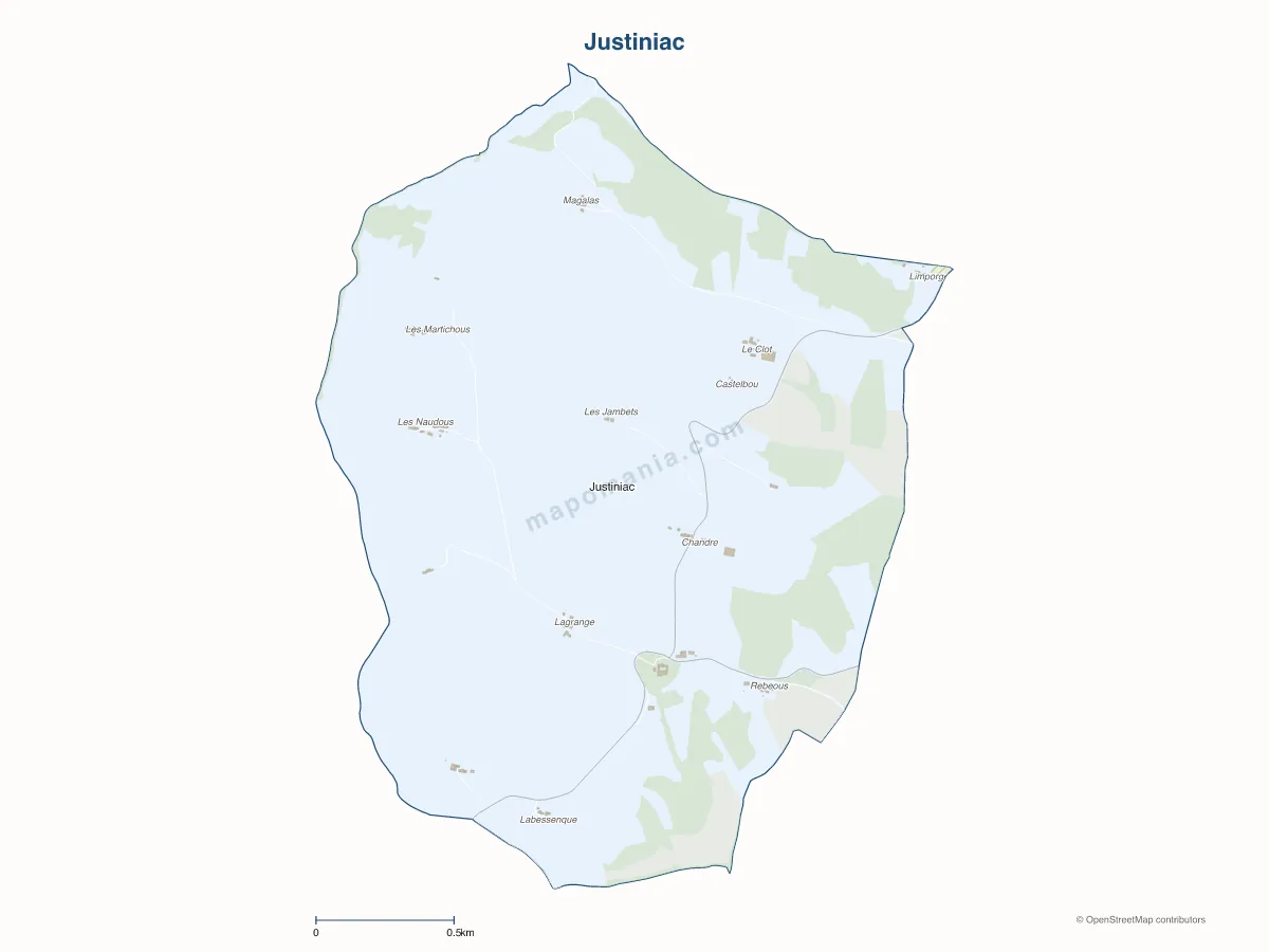 Carte de Justiniac à personnaliser