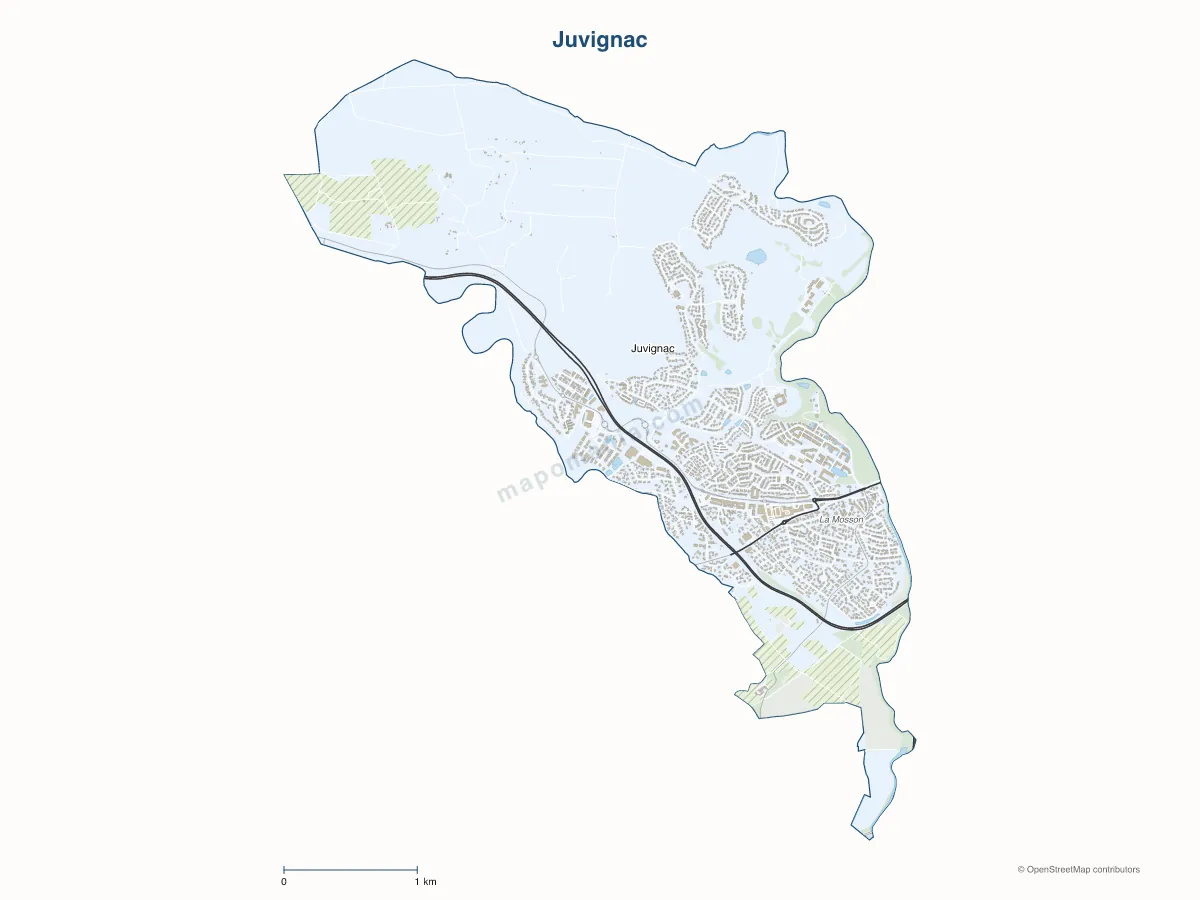 Carte de Juvignac à personnaliser
