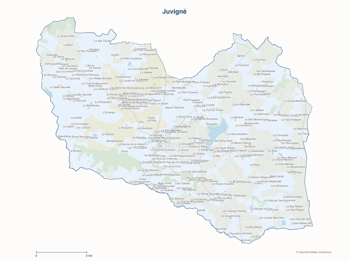 Carte de Juvigné à personnaliser