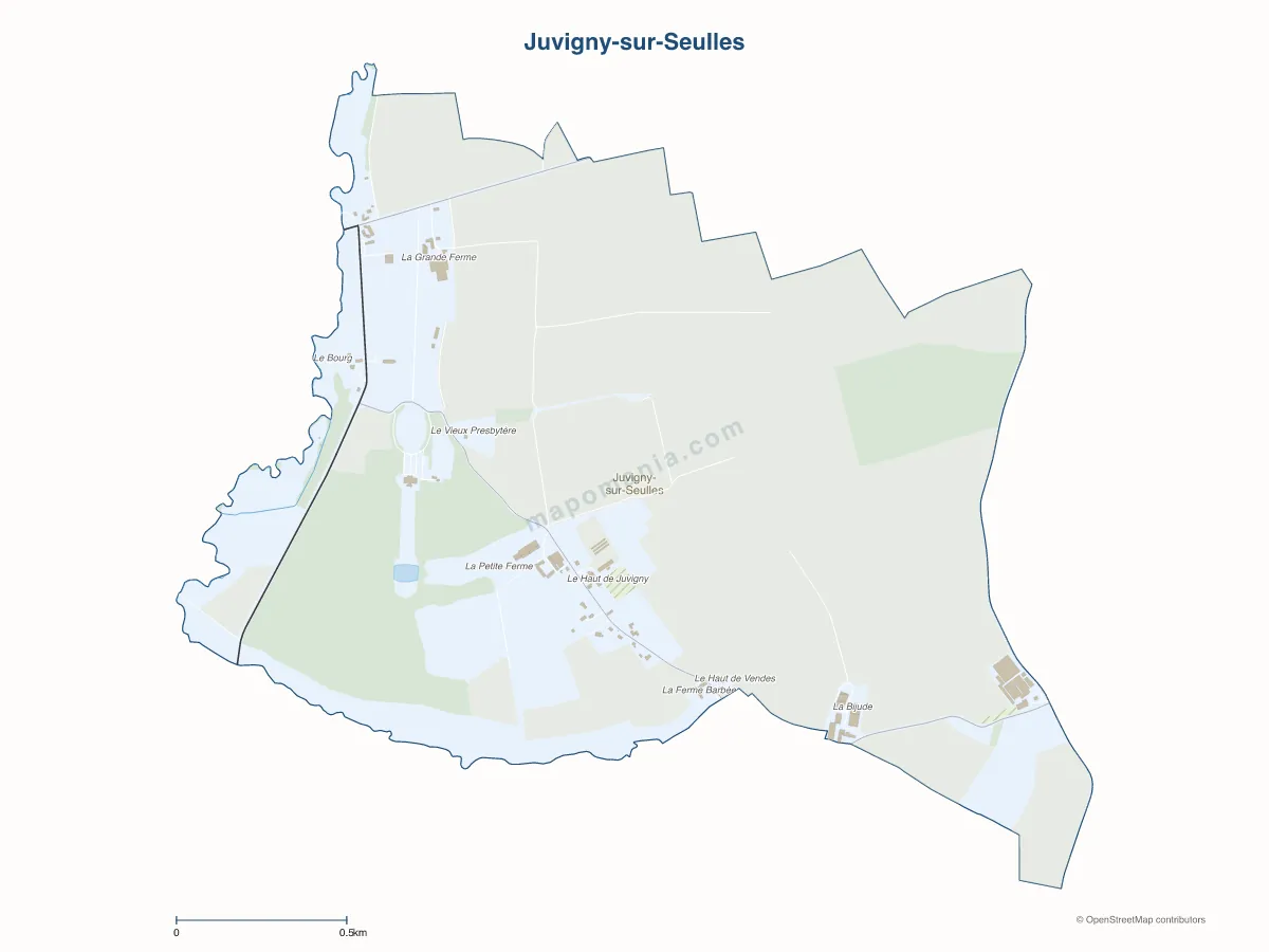 Carte de Juvigny-sur-Seulles à personnaliser
