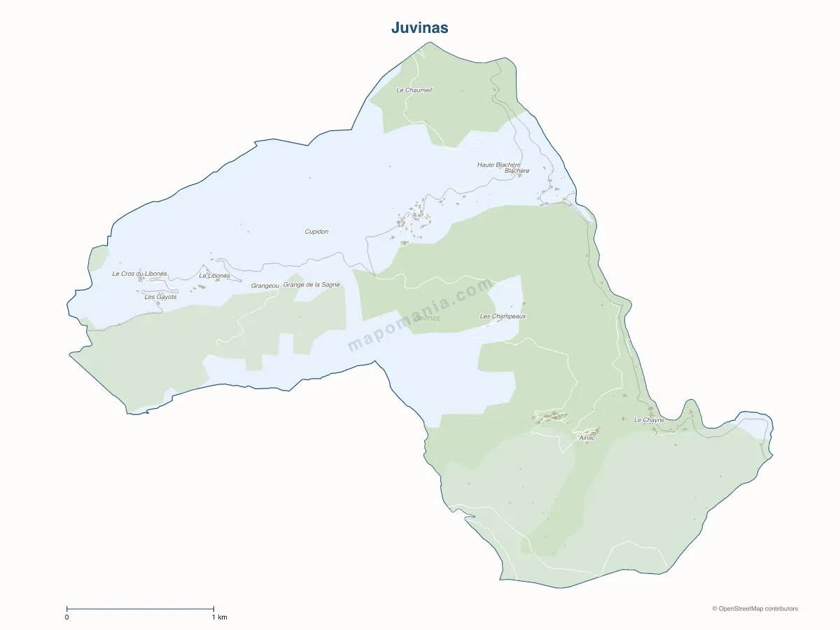 Carte de Juvinas à personnaliser