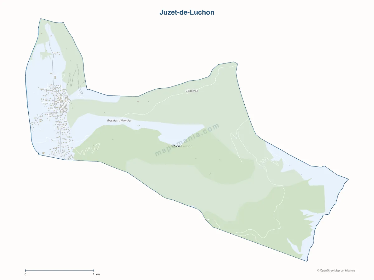 Carte de Juzet-de-Luchon à personnaliser