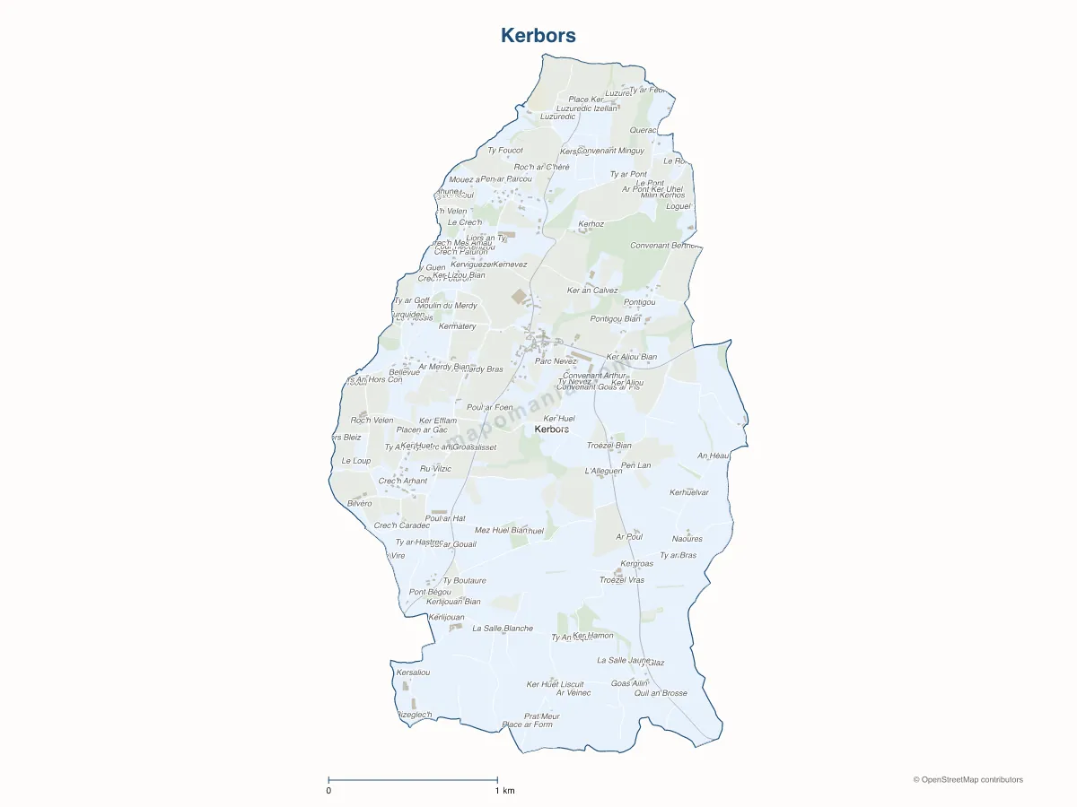 Carte de Kerbors à personnaliser