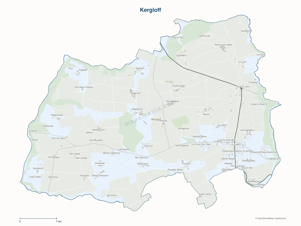 Carte de Kergloff à personnaliser