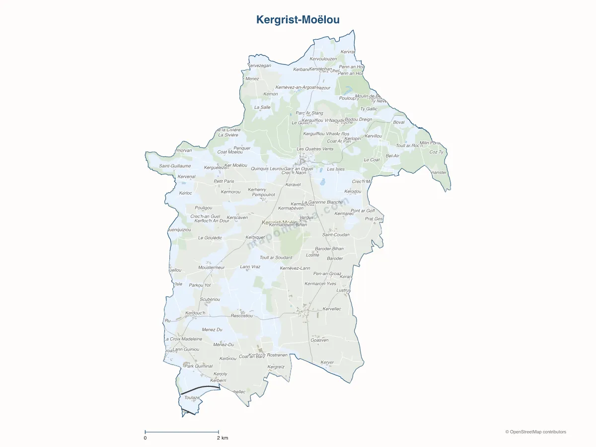 Carte de Kergrist-Moëlou à personnaliser
