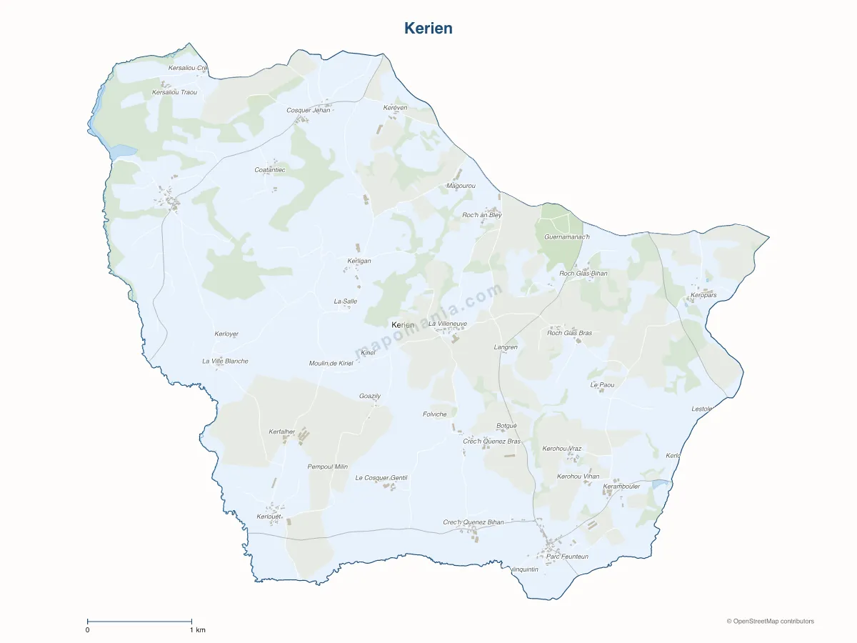 Carte de Kerien à personnaliser