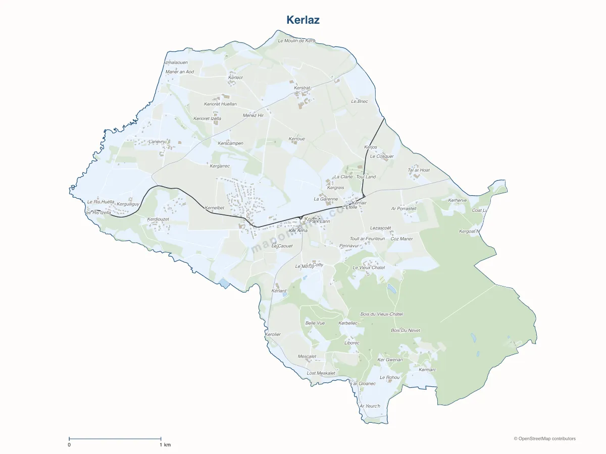 Carte de Kerlaz à personnaliser