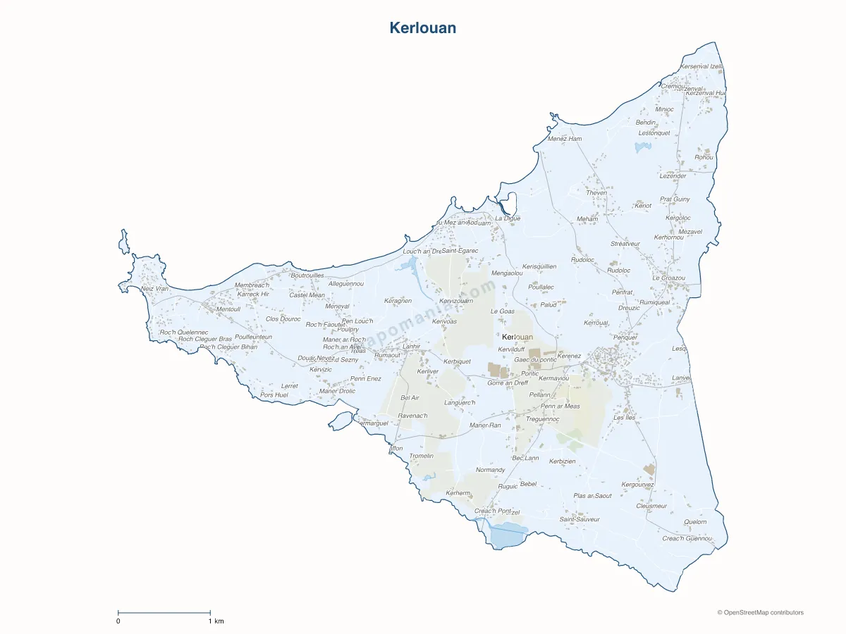 Carte de Kerlouan à personnaliser