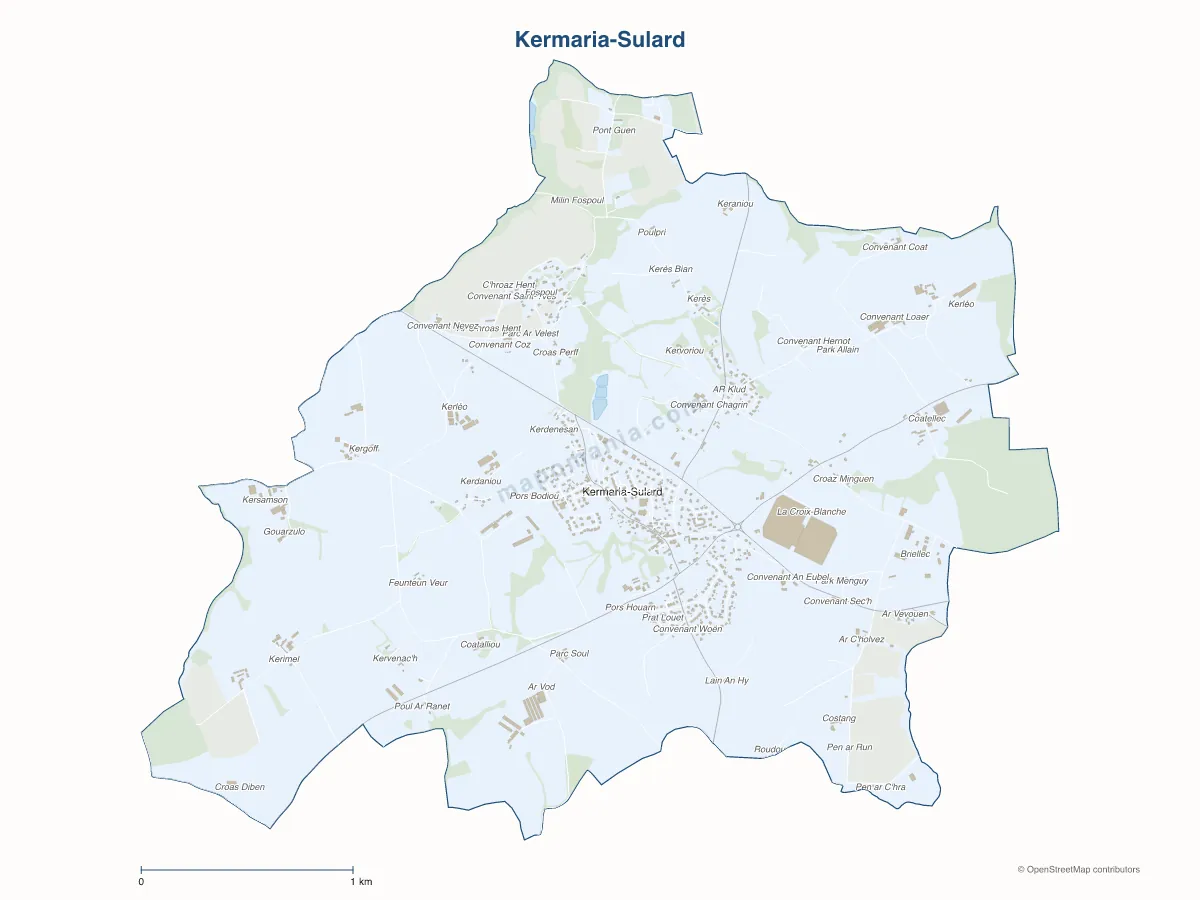 Carte de Kermaria-Sulard à personnaliser
