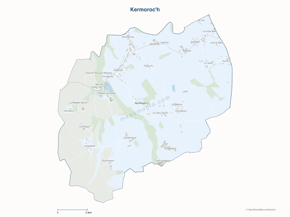 Carte de Kermoroc'h à personnaliser