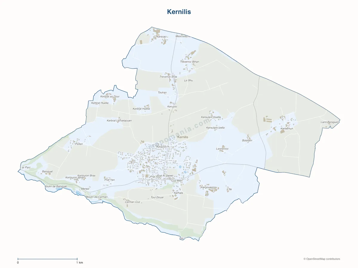 Carte de Kernilis à personnaliser