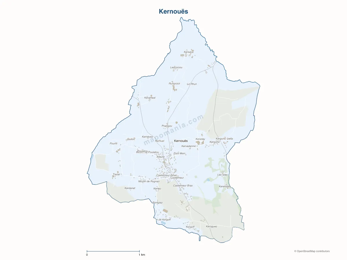 Carte de Kernouës à personnaliser