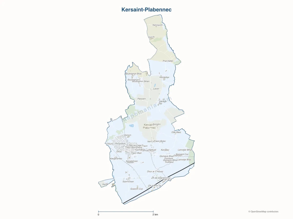 Carte de Kersaint-Plabennec à personnaliser