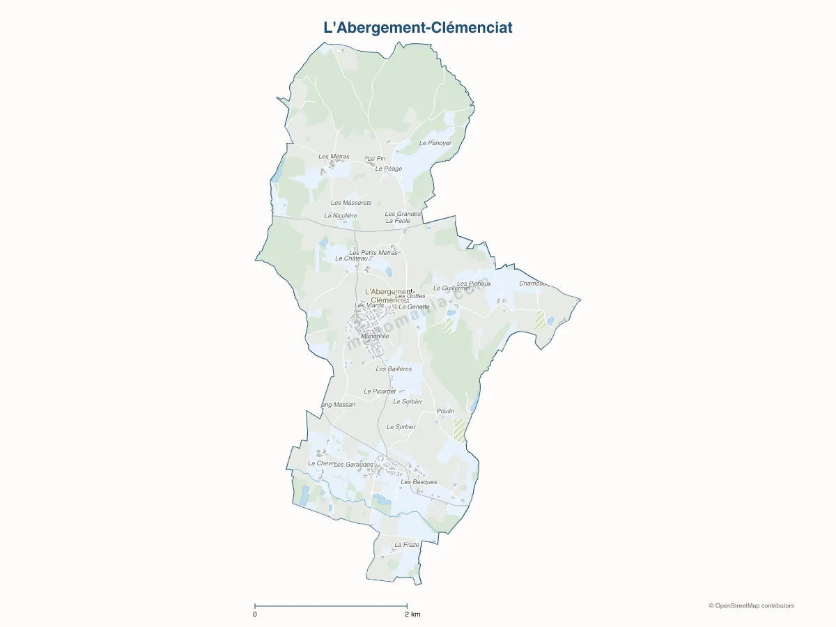 Carte de L'Abergement-Clémenciat à personnaliser