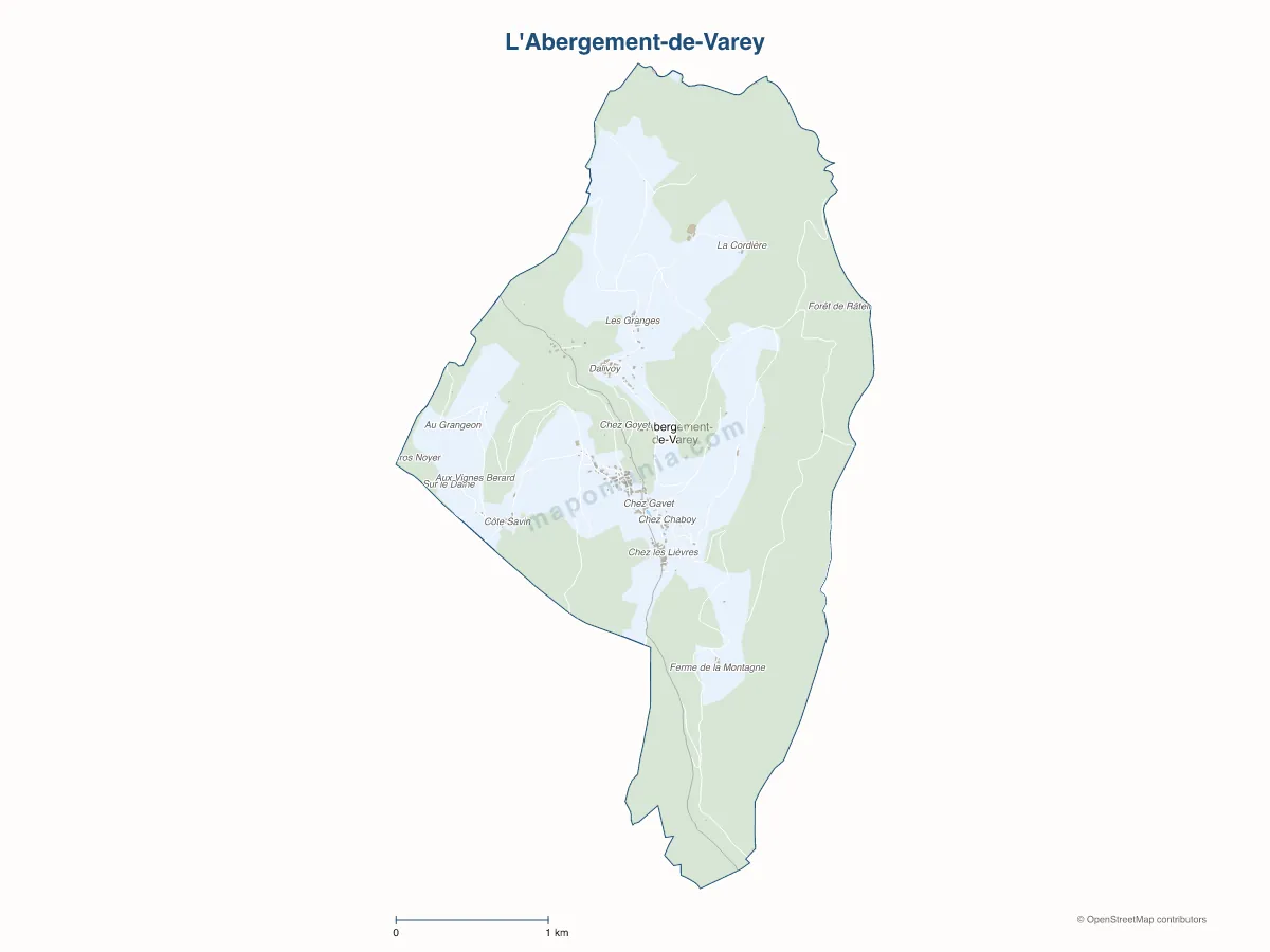 Carte de L'Abergement-de-Varey à personnaliser