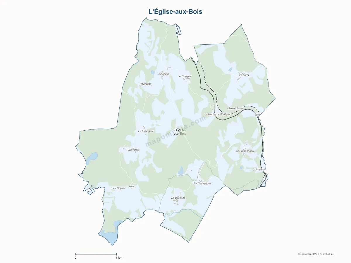 Carte de L'Église-aux-Bois à personnaliser