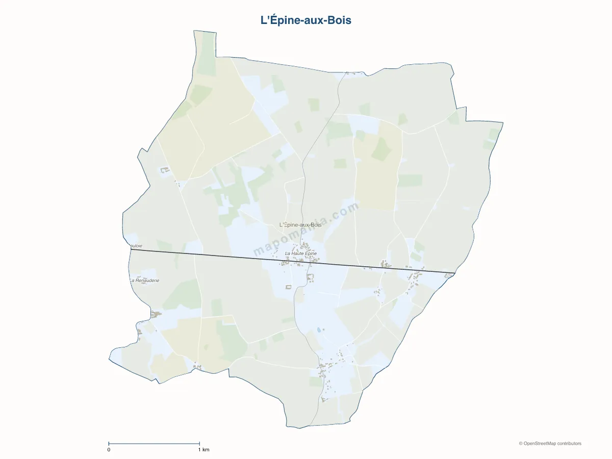 Carte de L'Épine-aux-Bois à personnaliser