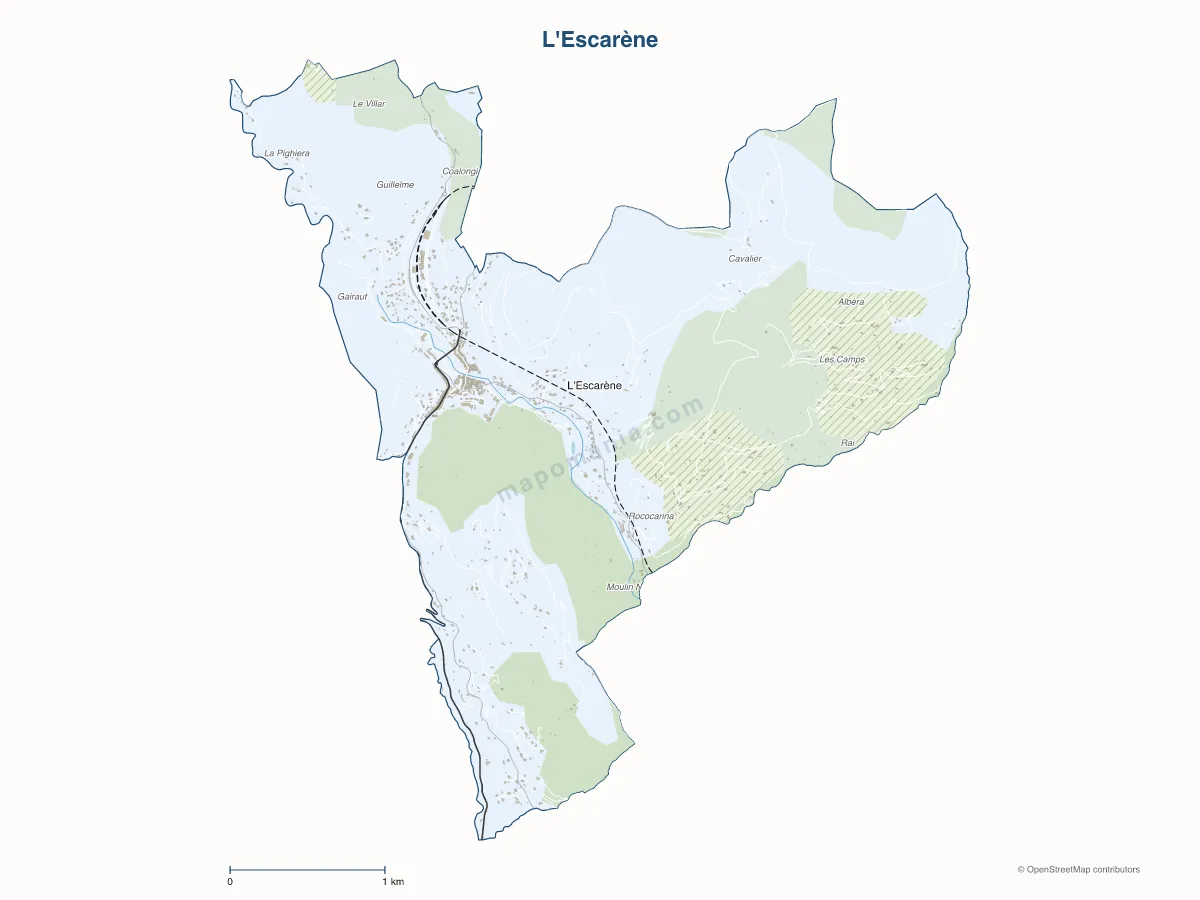 Carte de L'Escarène à personnaliser