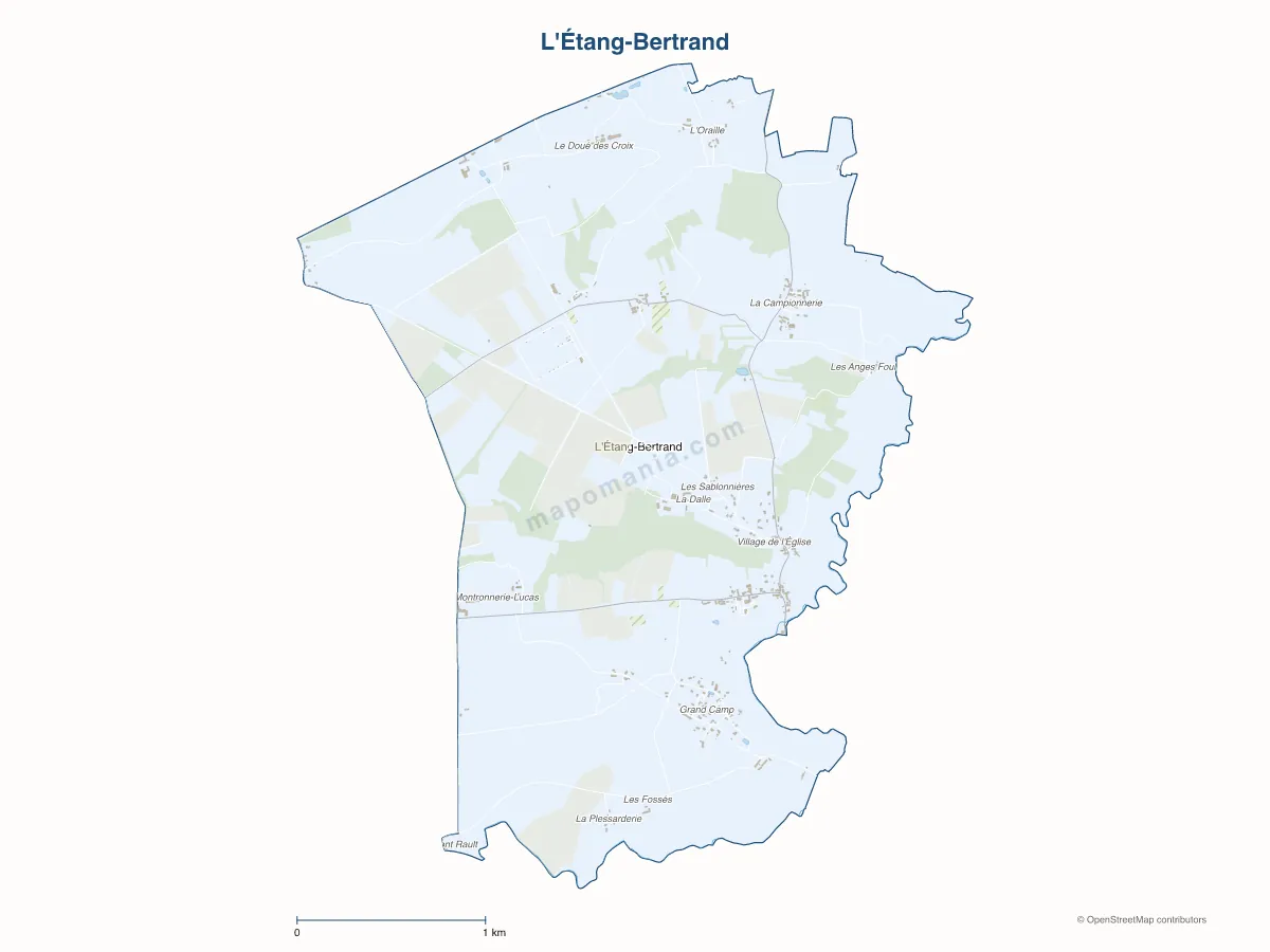 Carte de L'Étang-Bertrand à personnaliser