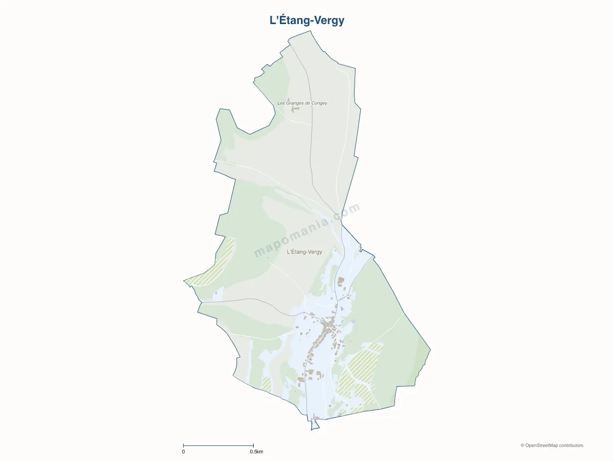 Carte de L'Étang-Vergy à personnaliser
