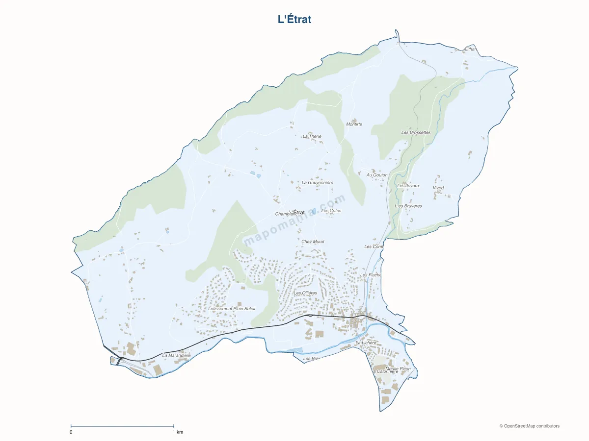 Carte de L'Étrat à personnaliser