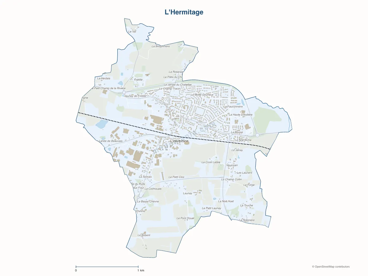 Carte de L'Hermitage à personnaliser