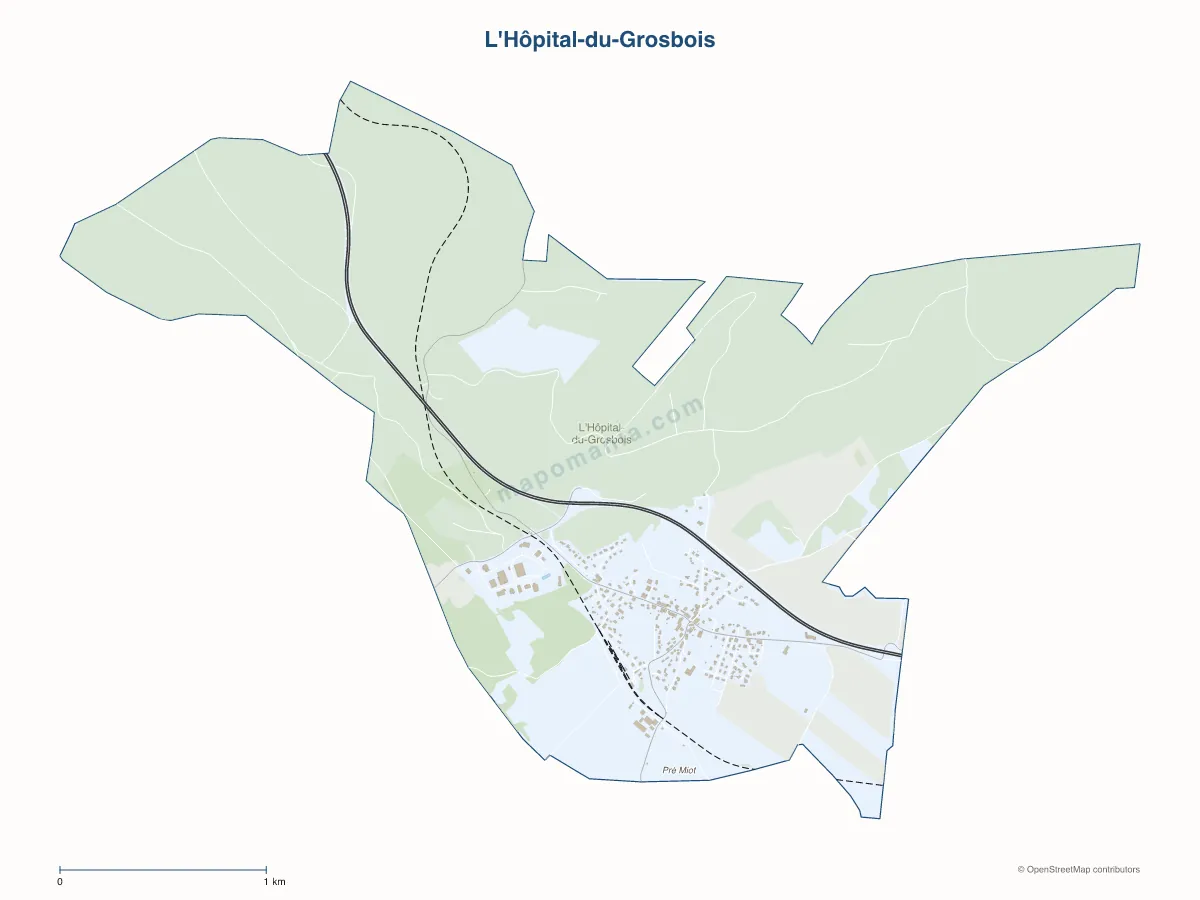 Carte de L'Hôpital-du-Grosbois à personnaliser