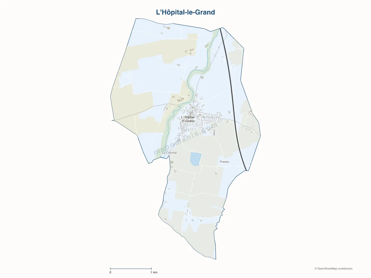 Carte de L'Hôpital-le-Grand à personnaliser