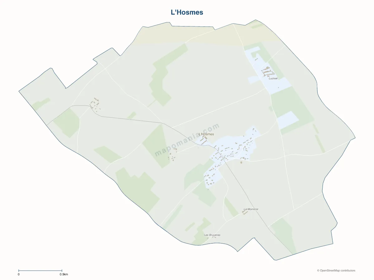 Carte de L'Hosmes à personnaliser