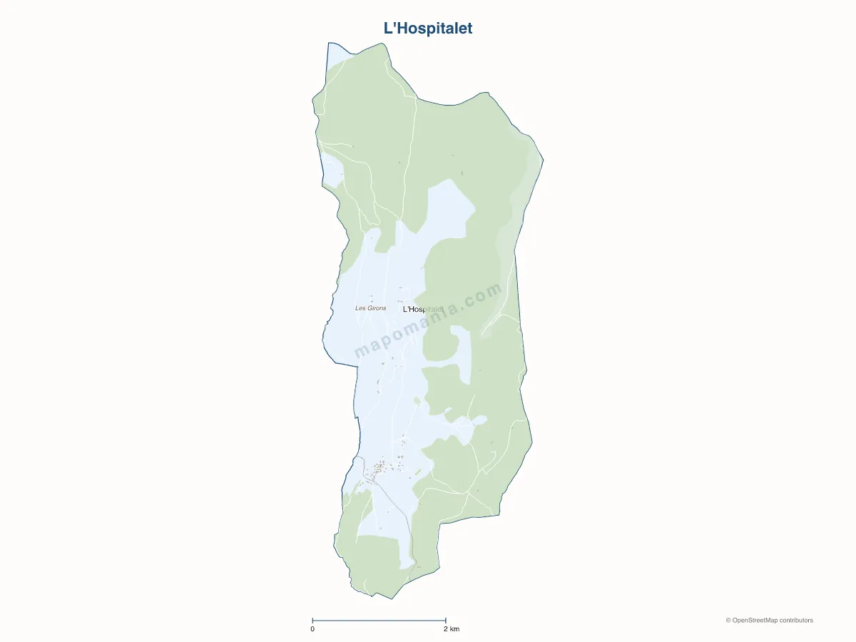 Carte de L'Hospitalet à personnaliser