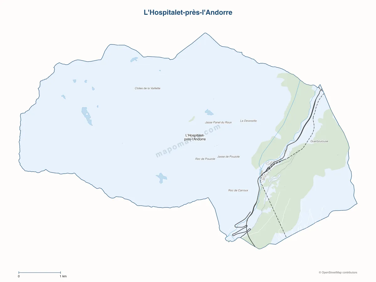 Carte de L'Hospitalet-près-l'Andorre à personnaliser