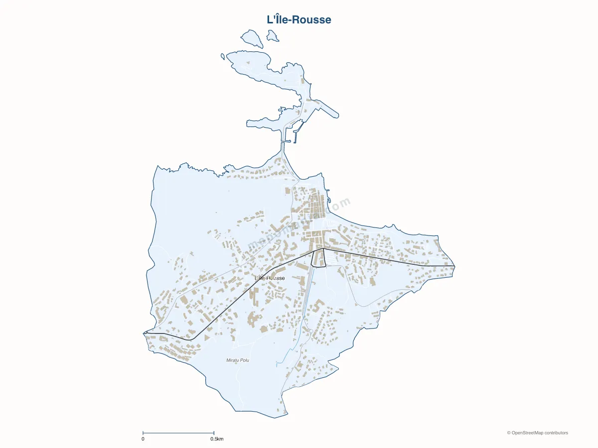 Carte de L'Île-Rousse à personnaliser