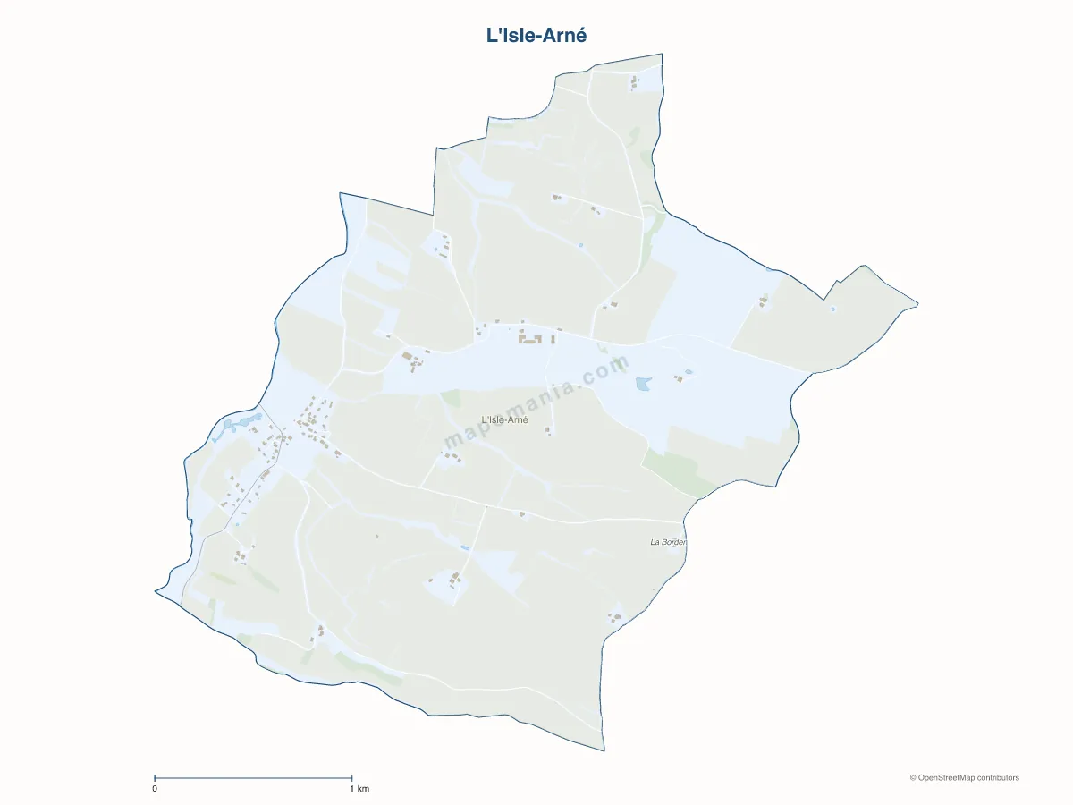 Carte de L'Isle-Arné à personnaliser