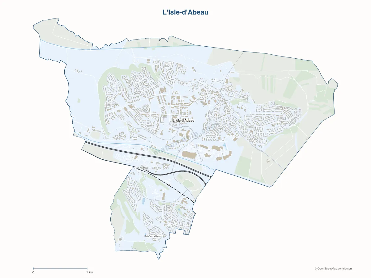 Carte de L'Isle-d'Abeau à personnaliser