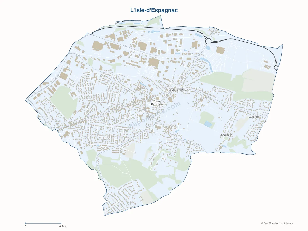 Carte de L'Isle-d'Espagnac à personnaliser