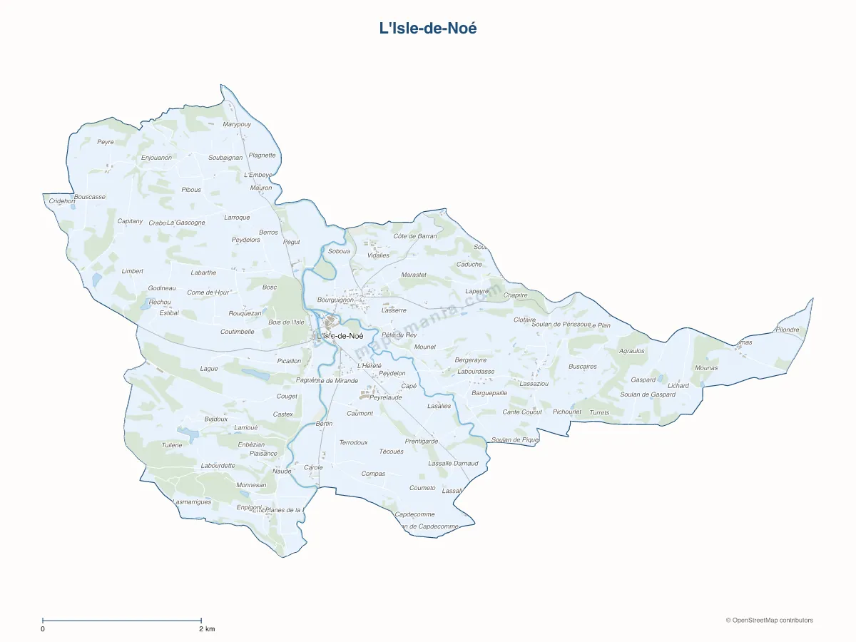 Carte de L'Isle-de-Noé à personnaliser