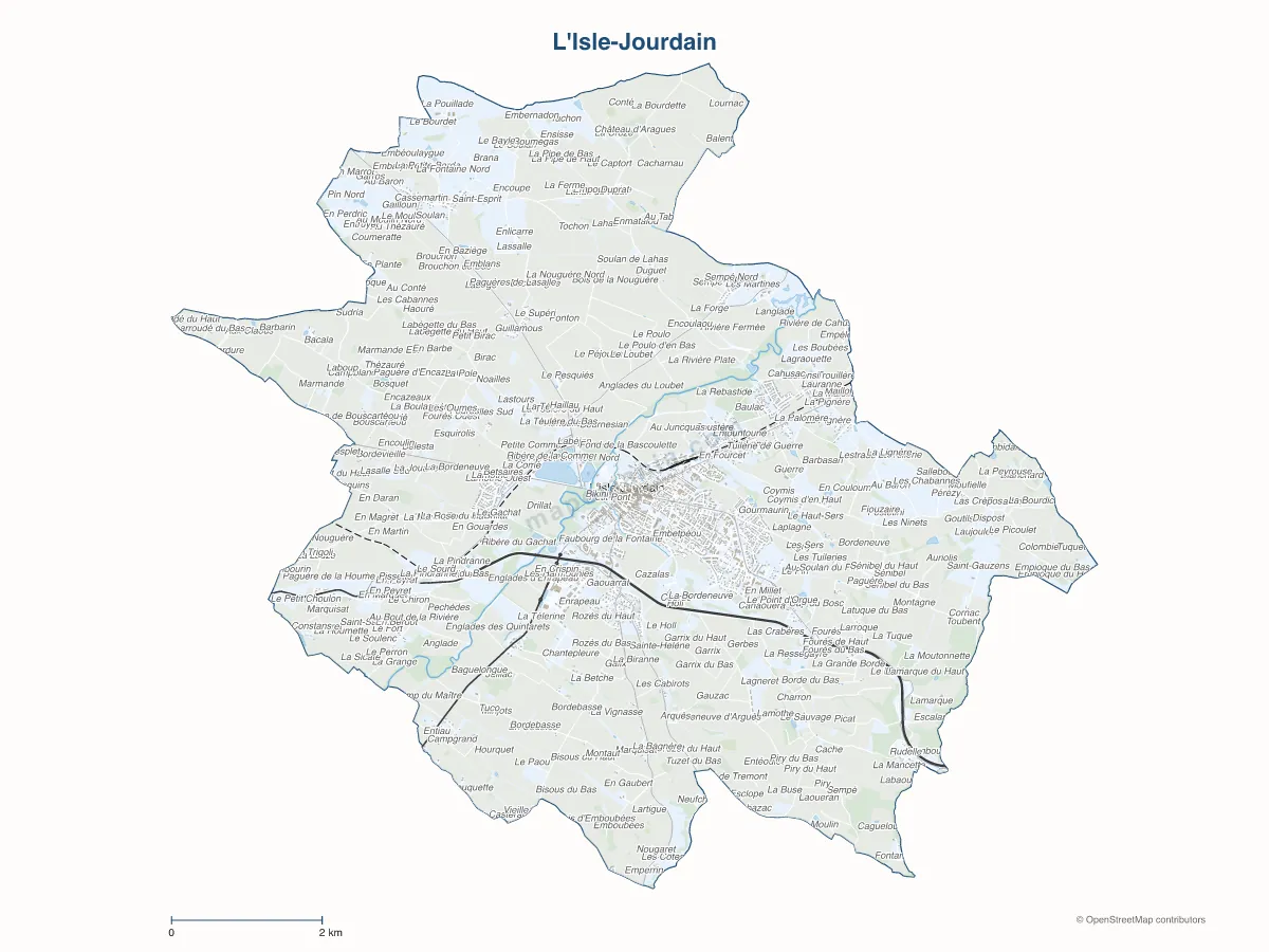 Carte de L'Isle-Jourdain à personnaliser