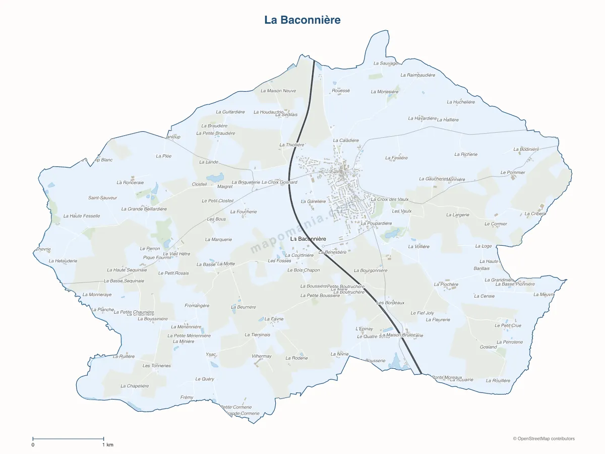 Carte de La Baconnière à personnaliser
