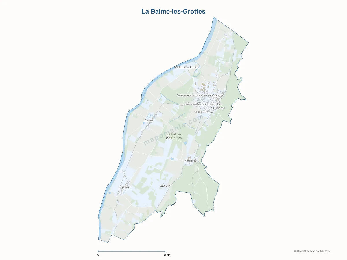 Carte de La Balme-les-Grottes à personnaliser