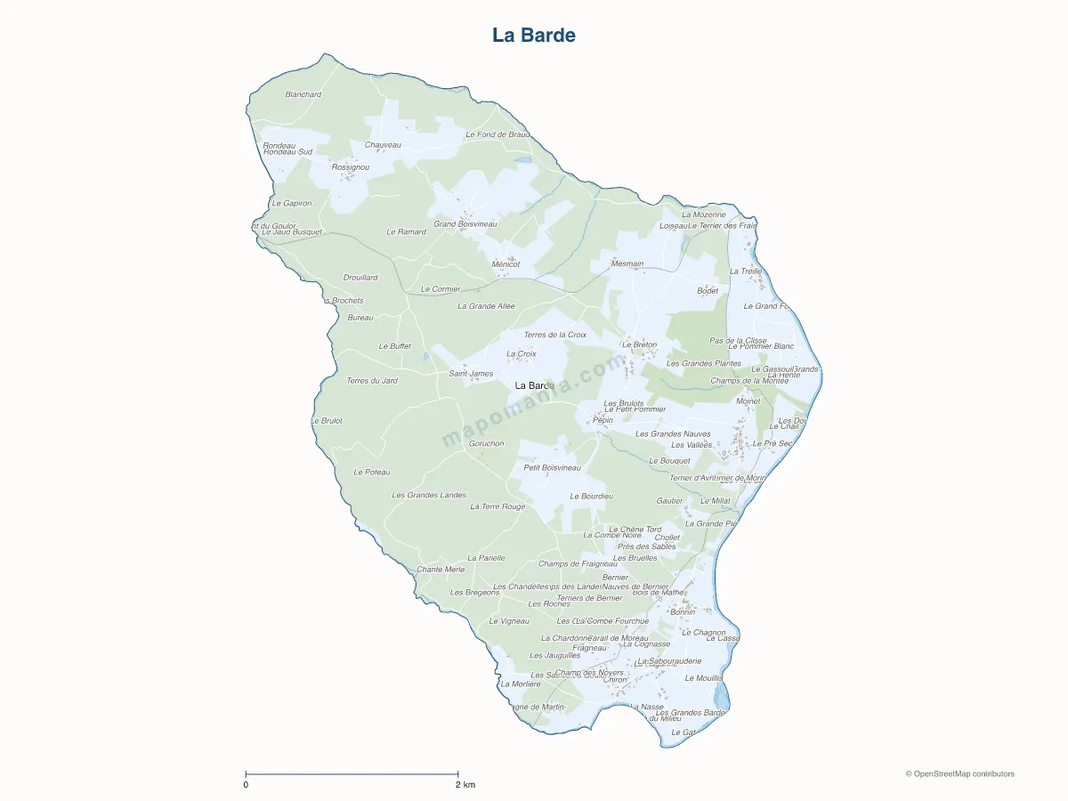 Carte de La Barde à personnaliser