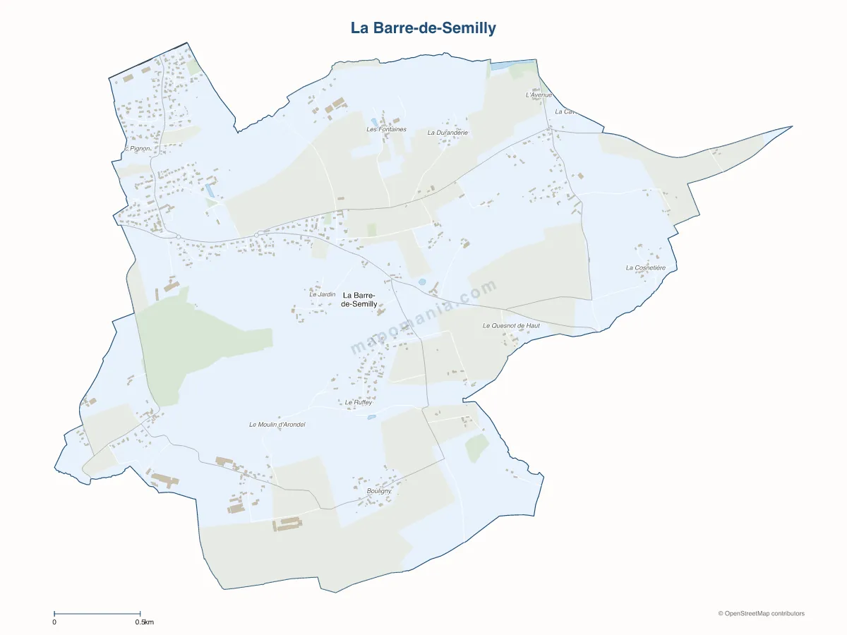 Carte de La Barre-de-Semilly à personnaliser