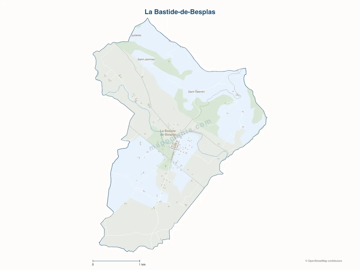 Carte de La Bastide-de-Besplas à personnaliser