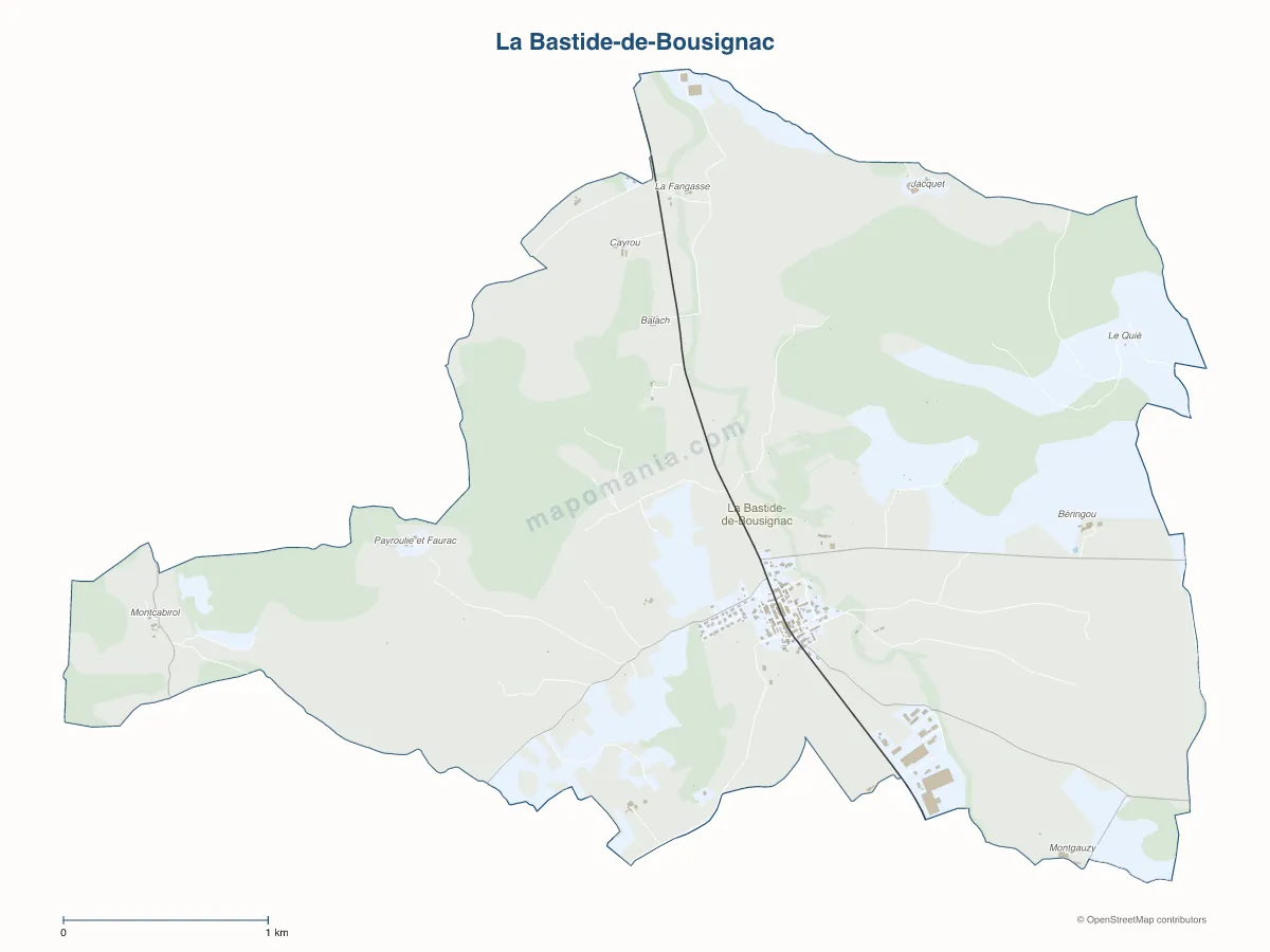Carte de La Bastide-de-Bousignac à personnaliser