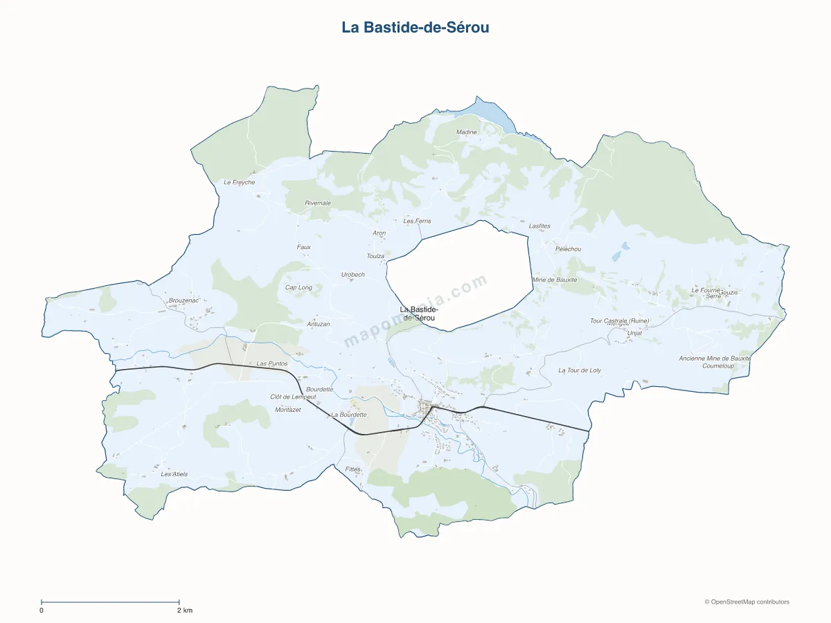 Carte de La Bastide-de-Sérou à personnaliser